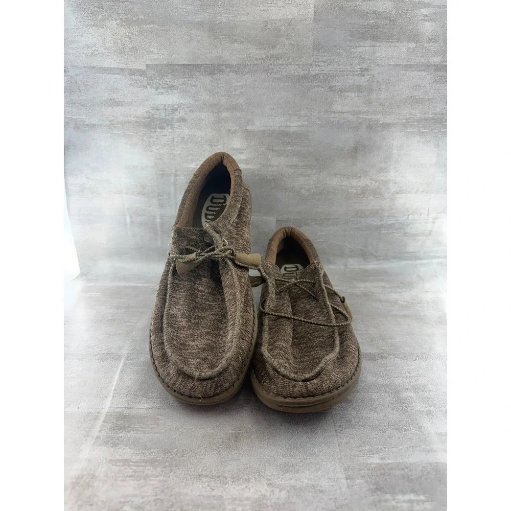 Hey Dude Wally Sport Knit Tan Men Size 8 Loafers Slip On Shoes 40536-255